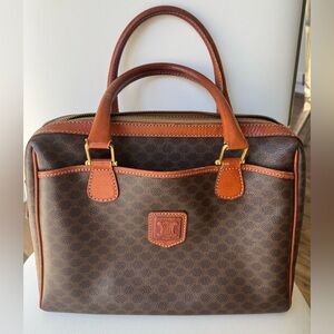 Celine Vintage Macadam Top Handle Leather Handbag